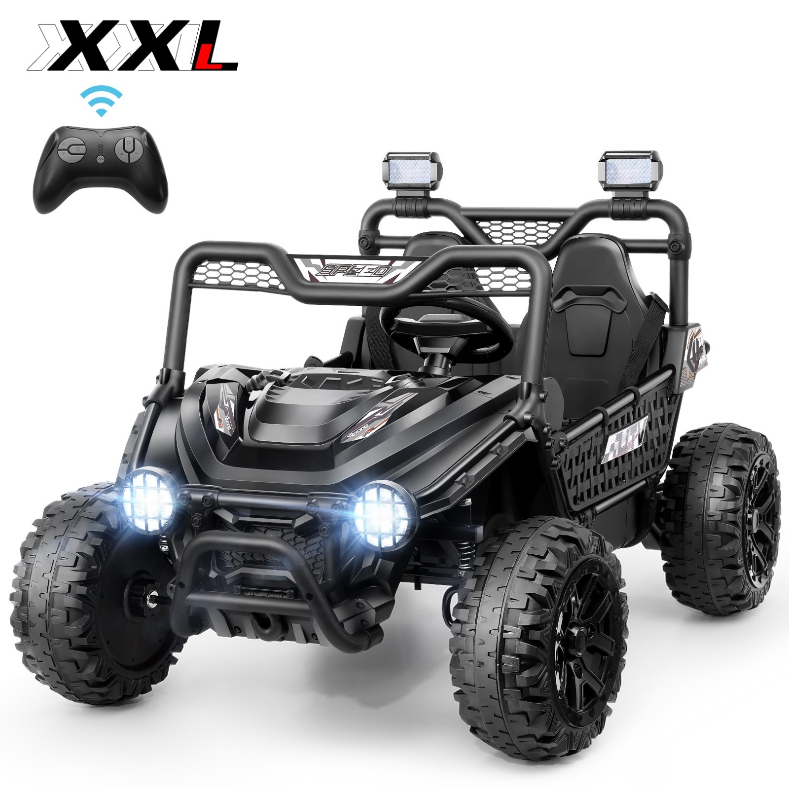24V Kids Electric Car Ride on Toy UTV Battery Power Wheels with 22″ Wide Seat US