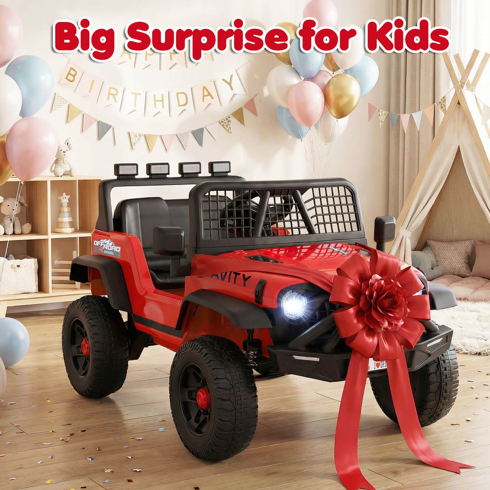 24V Ride On Car w/Remote Control Music LED Headlights Spring Suspension for Kids