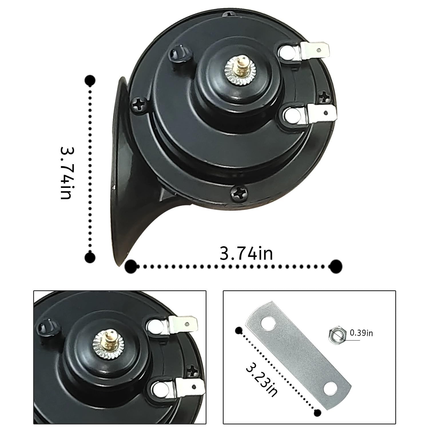 Ultra Loud 12V Car Horn Waterproof Electric Snail Kit Universal Replacement