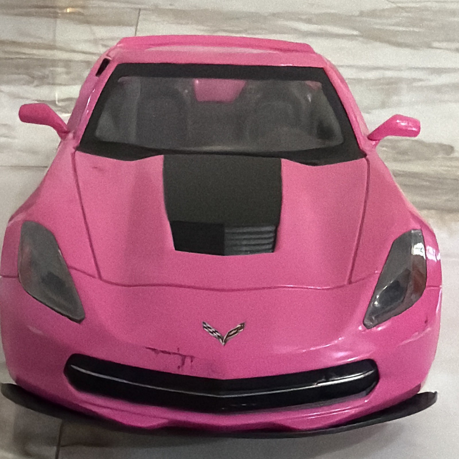 Used Bright Pink Corvette Battery Powered Ride-On Toy Car, NOT A BARBIE CAR!!