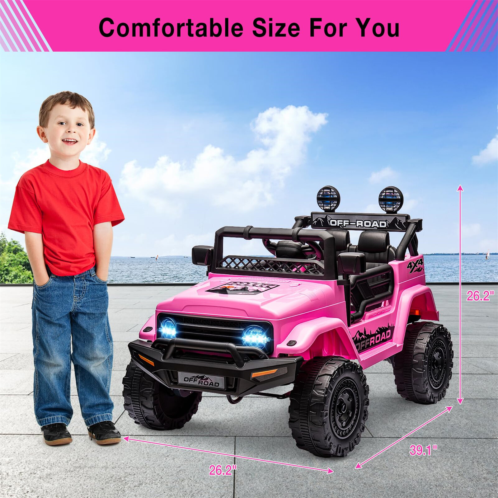 12V Kids Ride-On Truck with Parent Remote Control Electric Car Spring Suspension