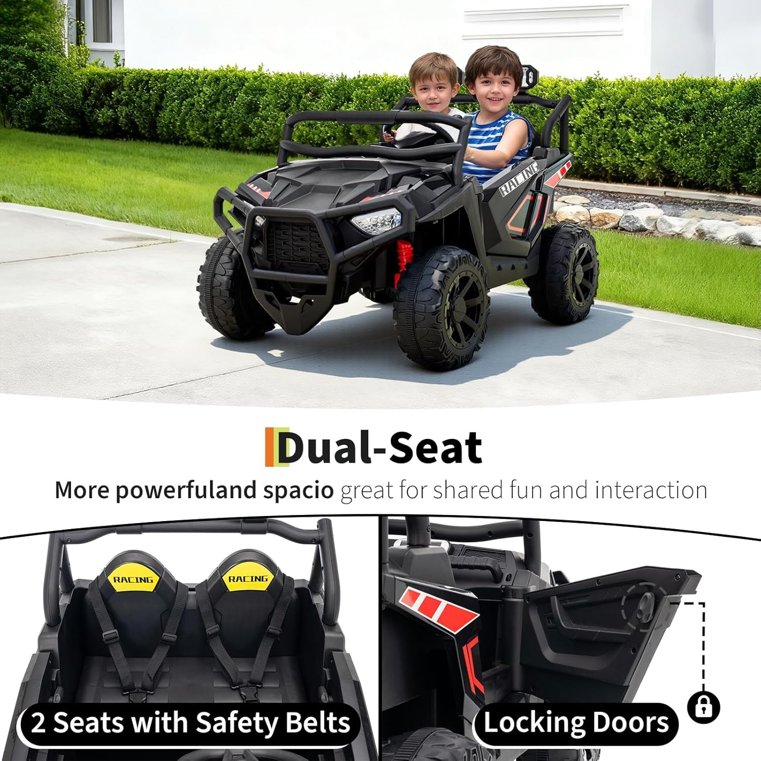 Garvee RC 24V 7AH Ride on UTV Electric Children’s Toys Car Battery*2 + Charger