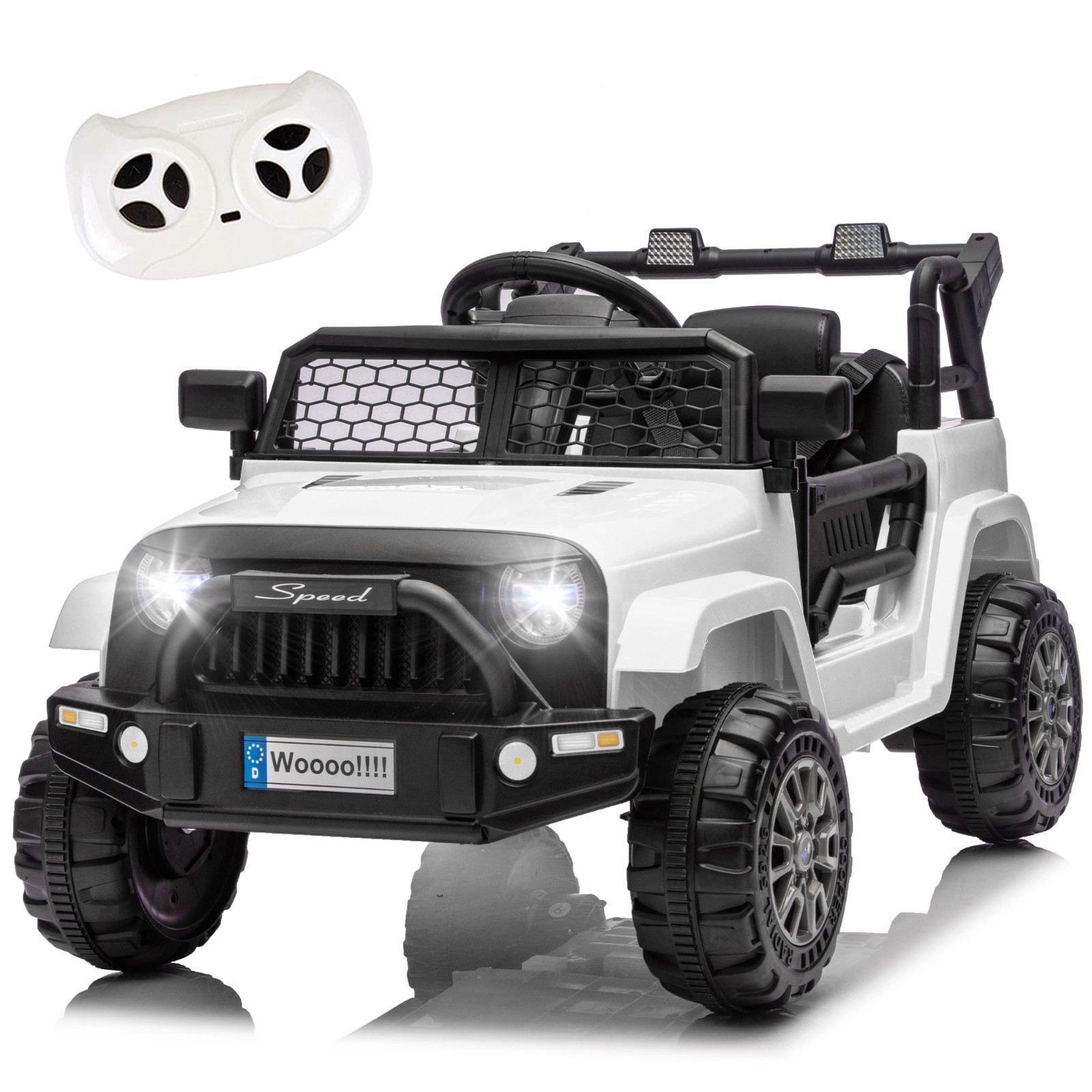 12V Kids Ride On Toys Truck w/Remote,Electric Toddler Ride on Car for Kids,White