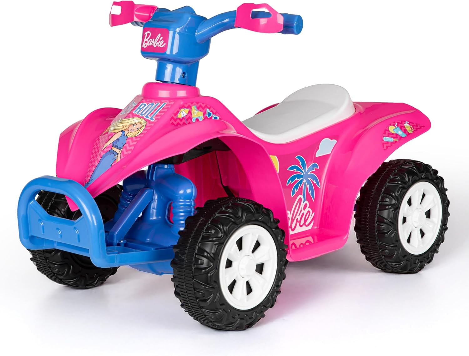 Barbie – 6V ATV Quad for Kids, Powerful and Safe Ride-On Toy with Rechargeable B