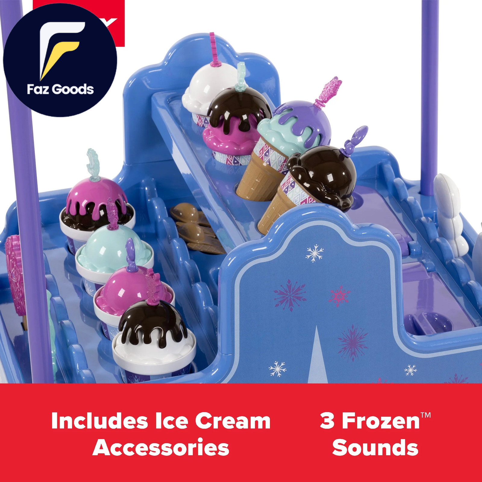 6V Disney Frozen Ice Cream Cart Battery Ride-On Toy Ice Cream Toys