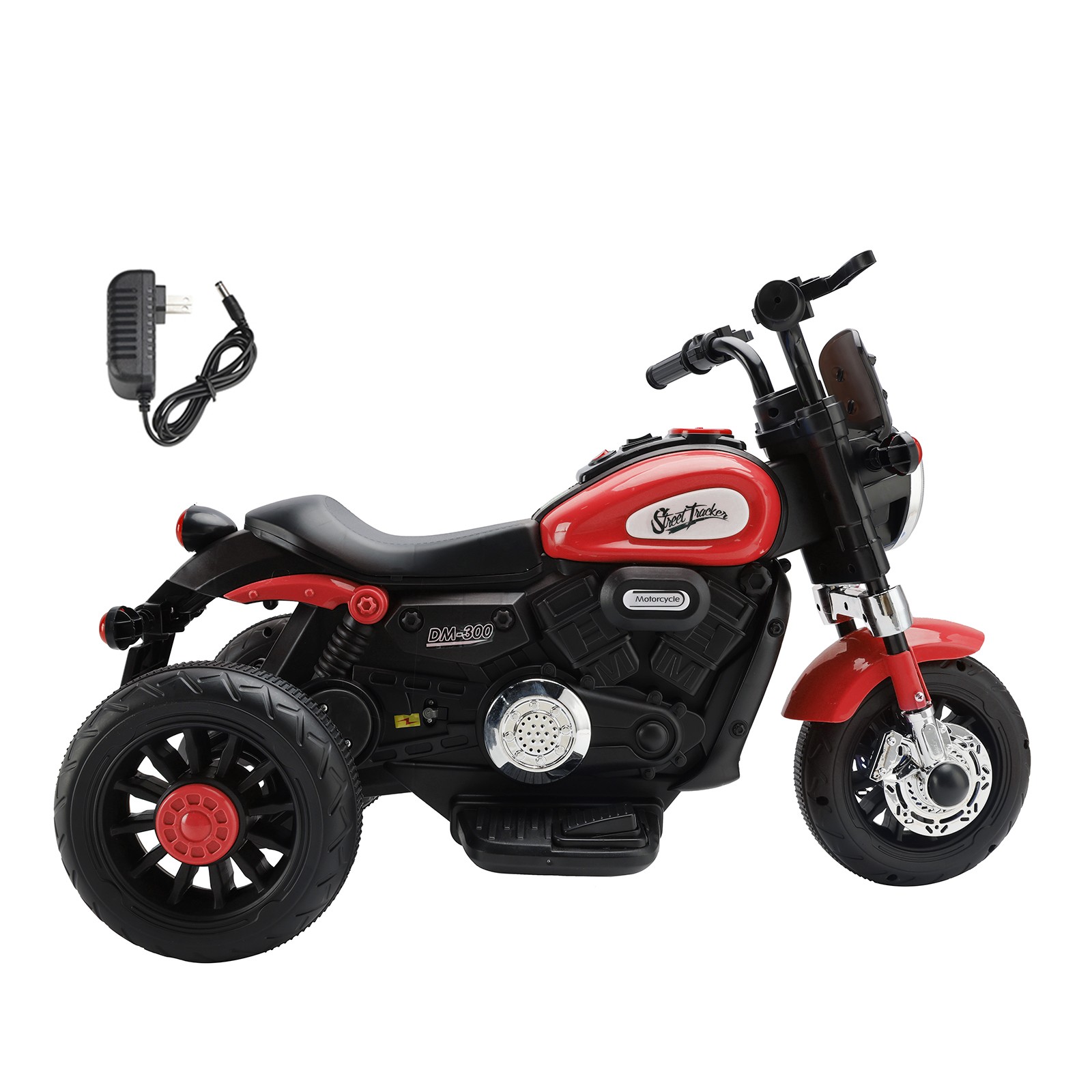 3 Wheel Kids Ride On Motorcycle 6V Powered Electric Dual Drive Toy Car Red US