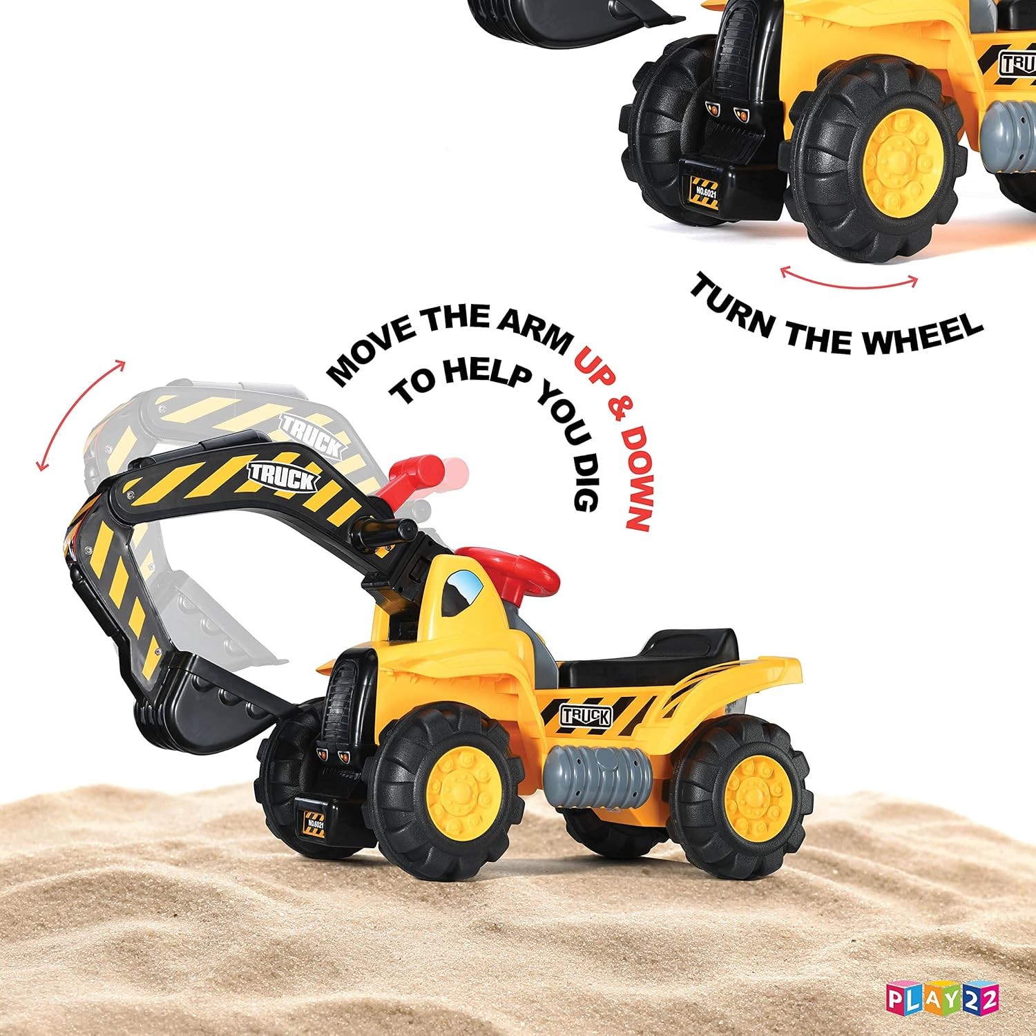 Toy Tractors Kids Ride On Excavator Music Sounds Digger Scooter Bulldozer