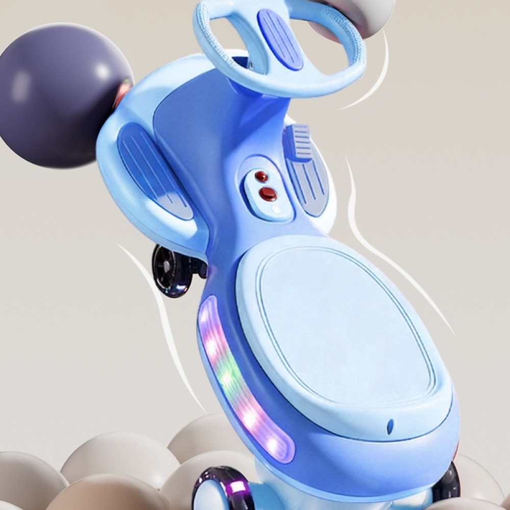Dual Drive 2-in-1 Glide Car, Full Lights, Silent Wheels, Built-in Bluetooth