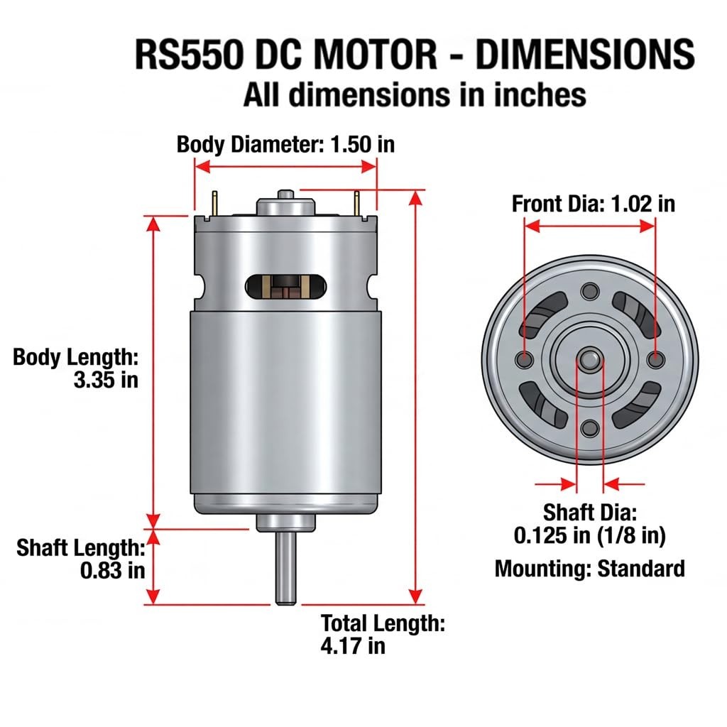 2 Pcs 24V RS555 High Speed Motor 35000RPM for Children Ride On Car Parts