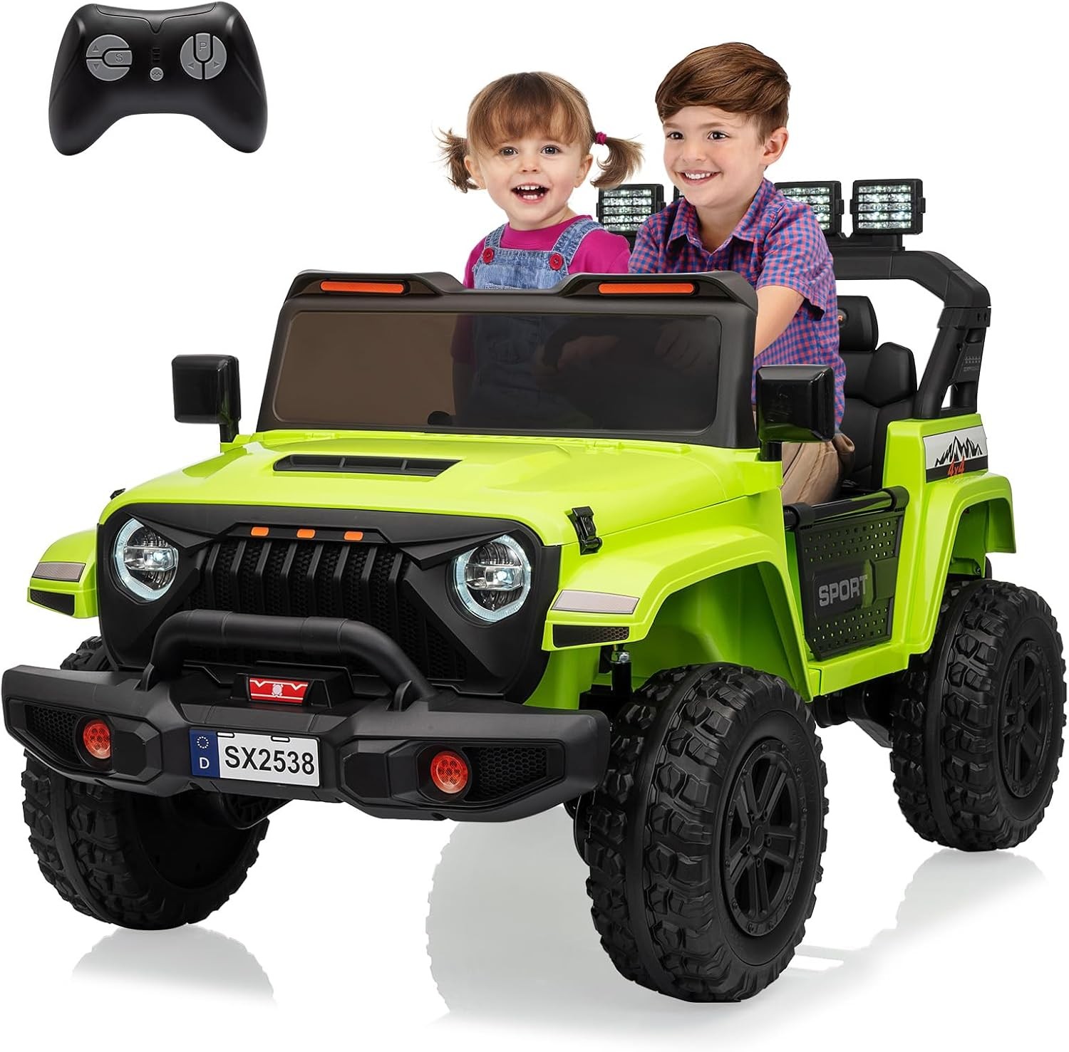 24V Powered Battery Truck 2 Seater Kids Ride On Car w/ Parent Remote Control