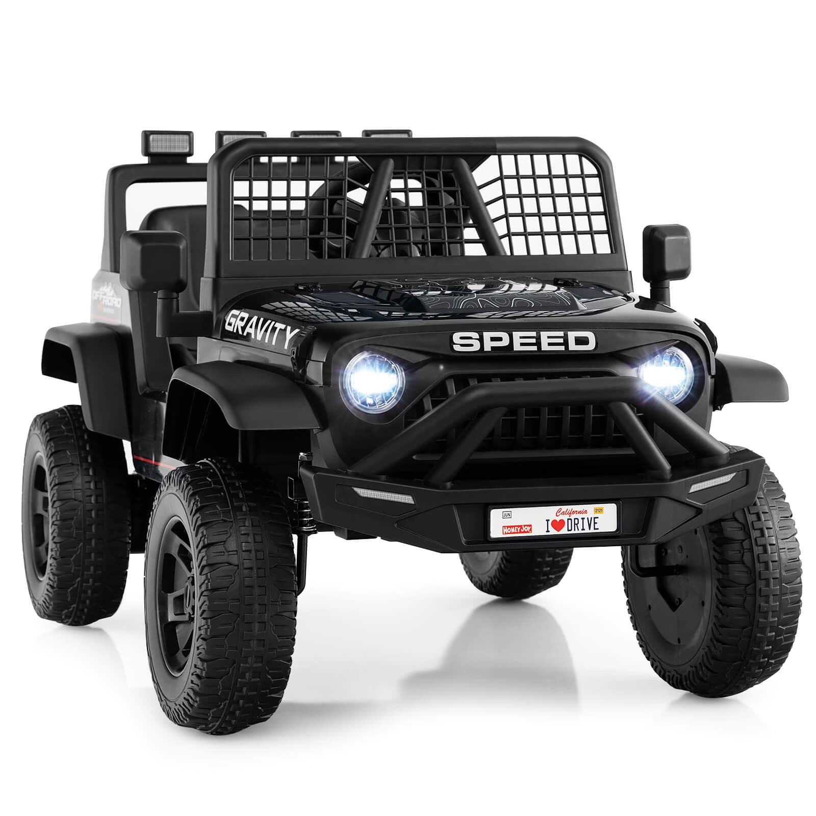 24V Ride On Car w/Remote Control Music LED Headlights Spring Suspension for Kids