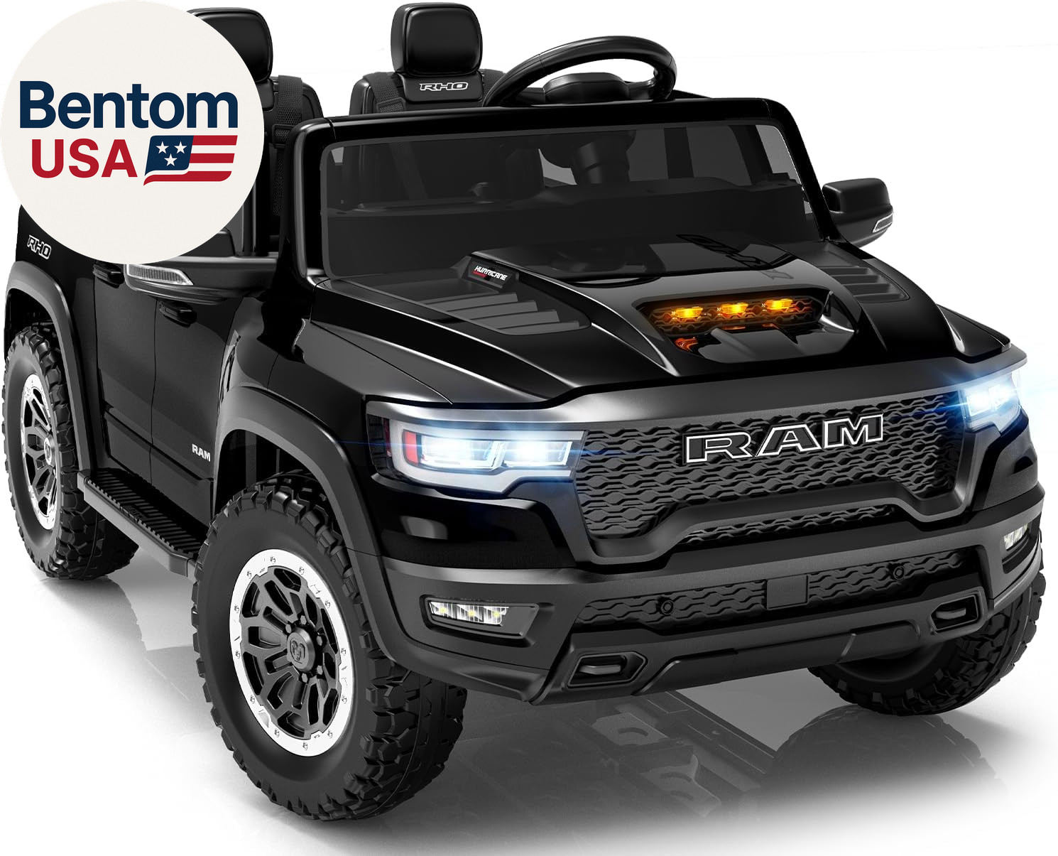 24V Ride on Toys for Big Kids, Licensed RAM 1500 RHO Electric Car for Kids W/Rem