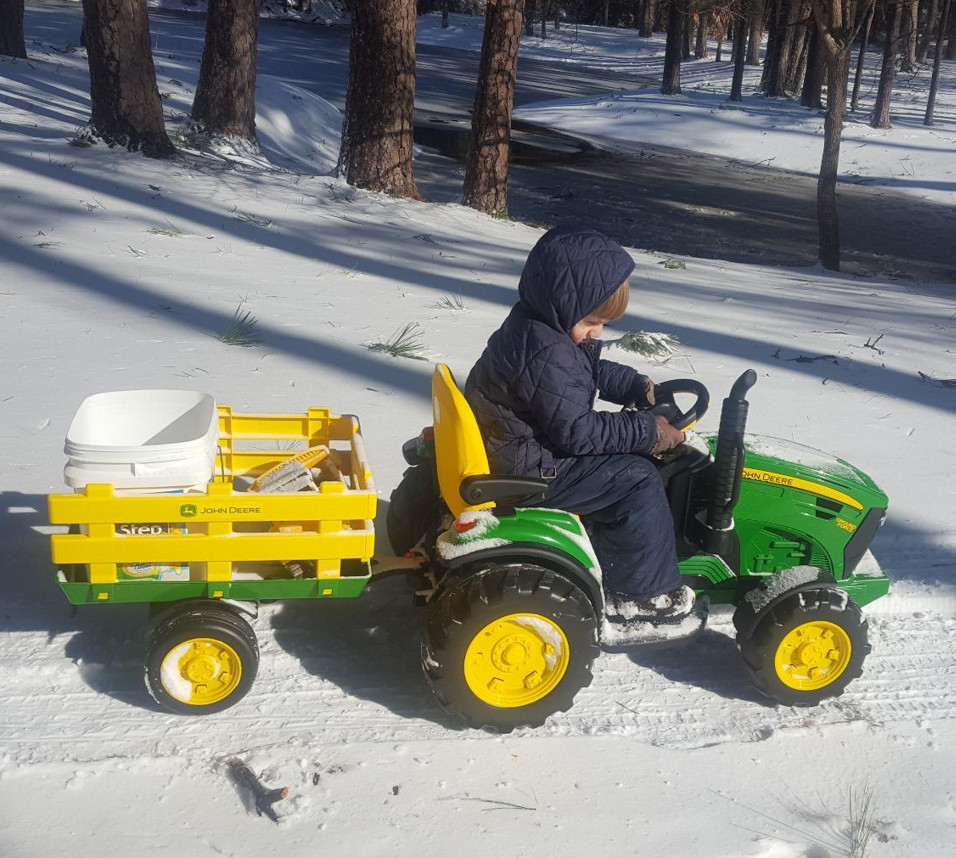 Kids Ride On John Deere Electric Battery Powered Tractor Trailer Childrens Car