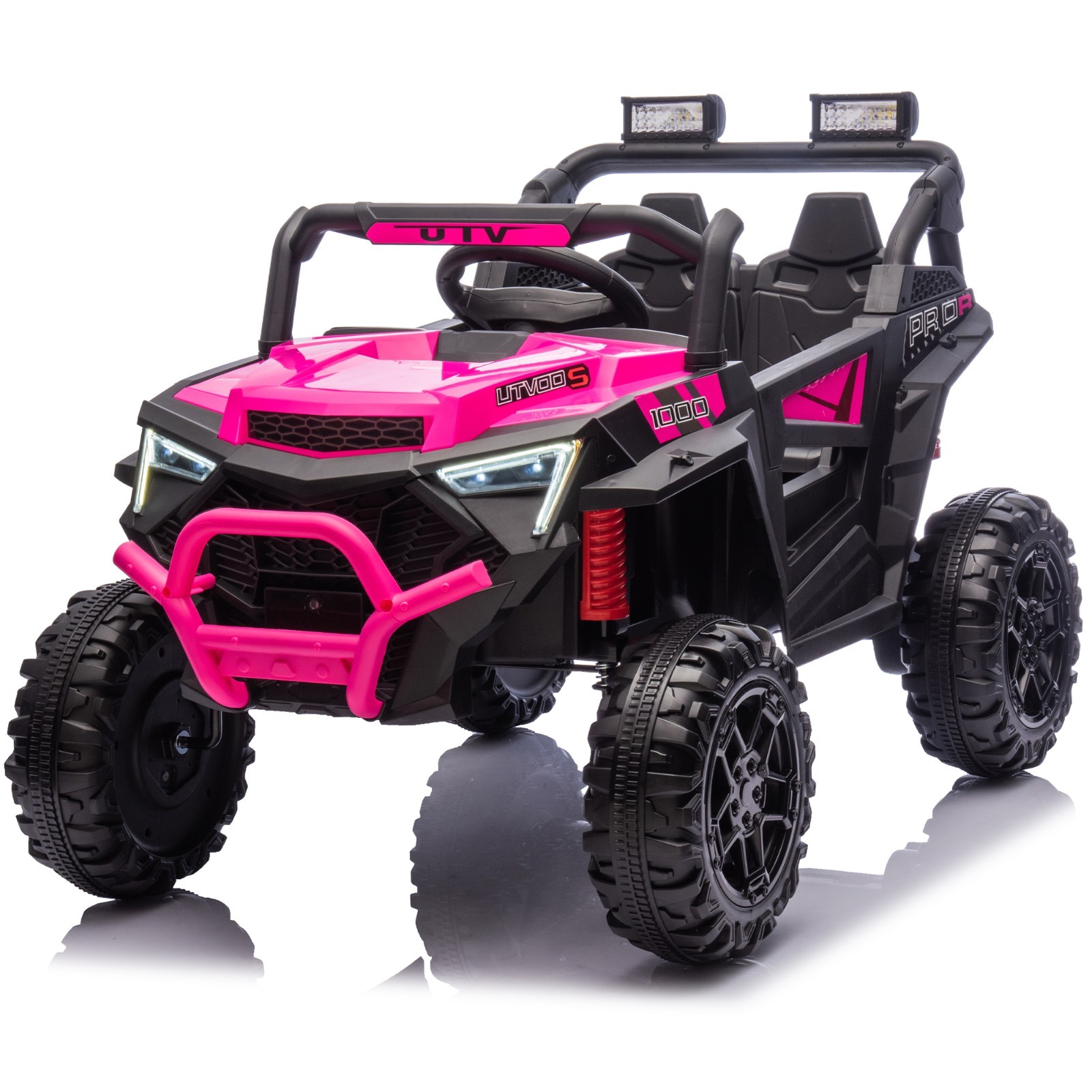 24V Kids Electric UTV w/ Parent Remote, 4-Wheel Suspension, Bluetooth