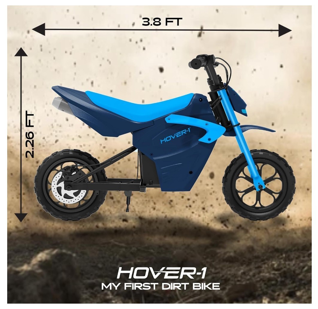 Hover-1 My First Dirt Bike for Kids 300W Motor 9MPH Max Speed, 12″-Blue