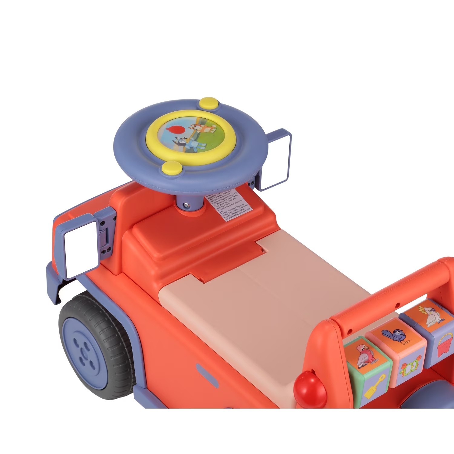 Bluey Licensed Interactive Ride-On Push Car for Boys and Girls, Foot-to-Floor