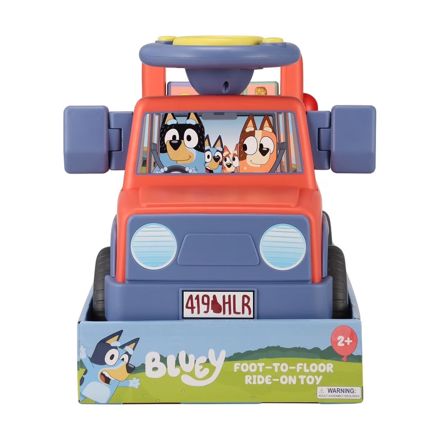Bluey Licensed Interactive Ride-On Push Car for Boys and Girls, Foot-to-Floor
