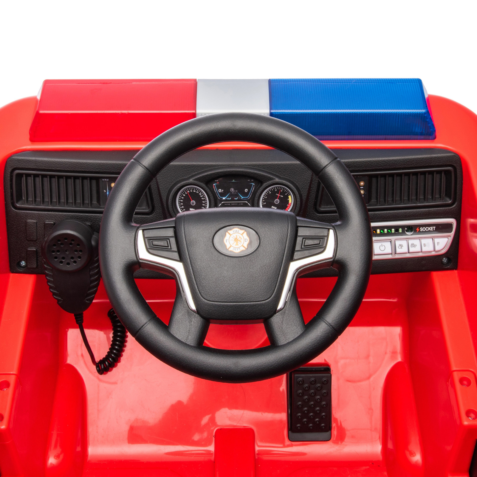 12V Freddo Firetruck Ride On Toy Car 1 Seater Electric Fire Truck with Remote