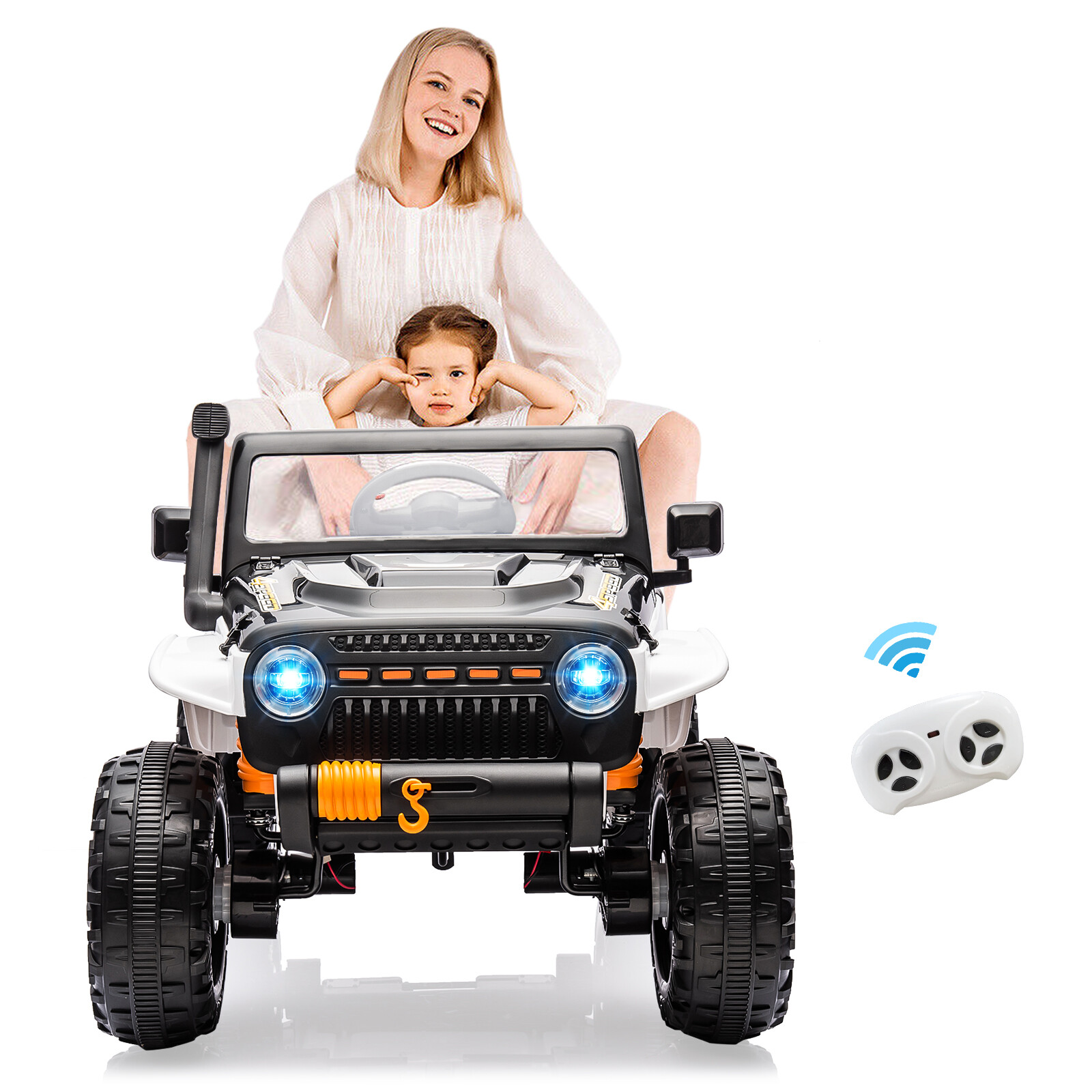 24V Kids Ride On Car,2 Seaters Electric Vehicle Truck with Remote & Bluetoothes