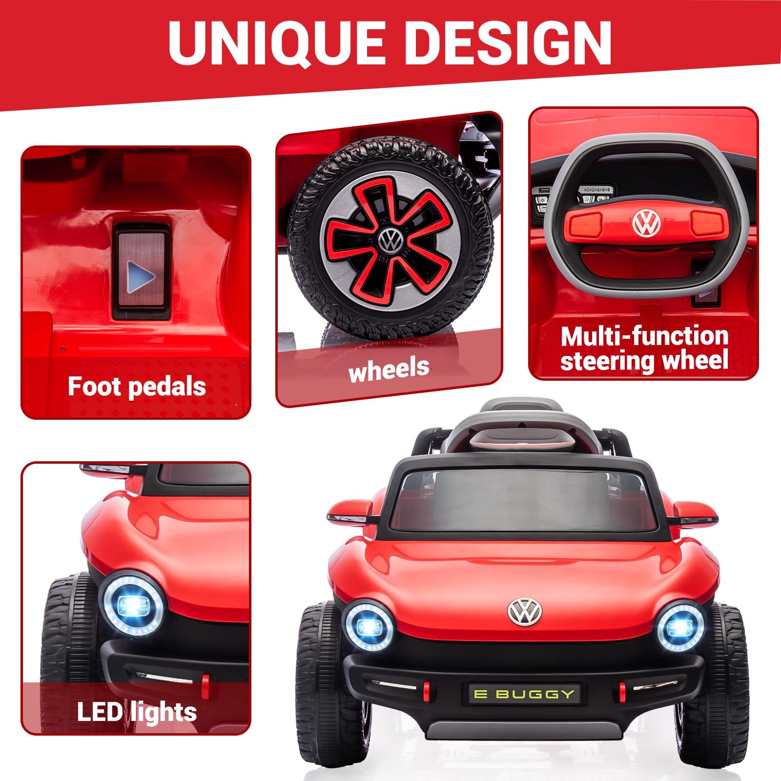 12V 7AH Ride On Car Toddler Electric Vehicle with Remote,Light, USB, Horn, Music
