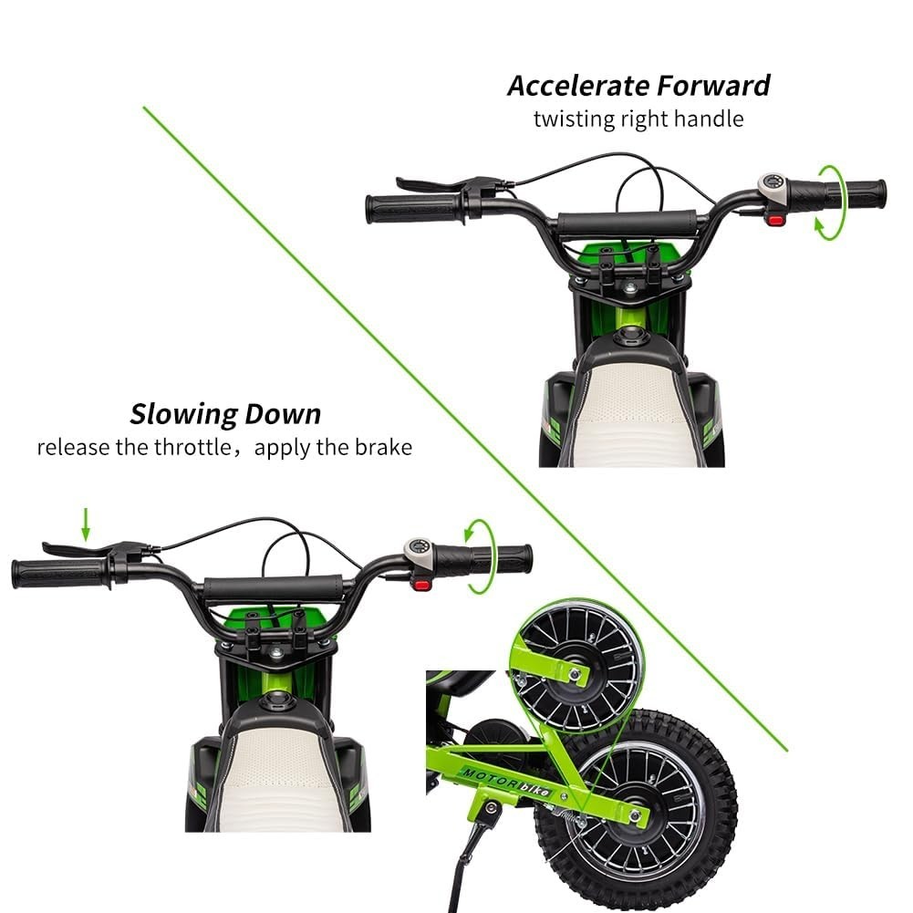 24V Kid Ride on Electric Off-Road Motorcycle 250W Fast Speed Dirt Bike Motocross