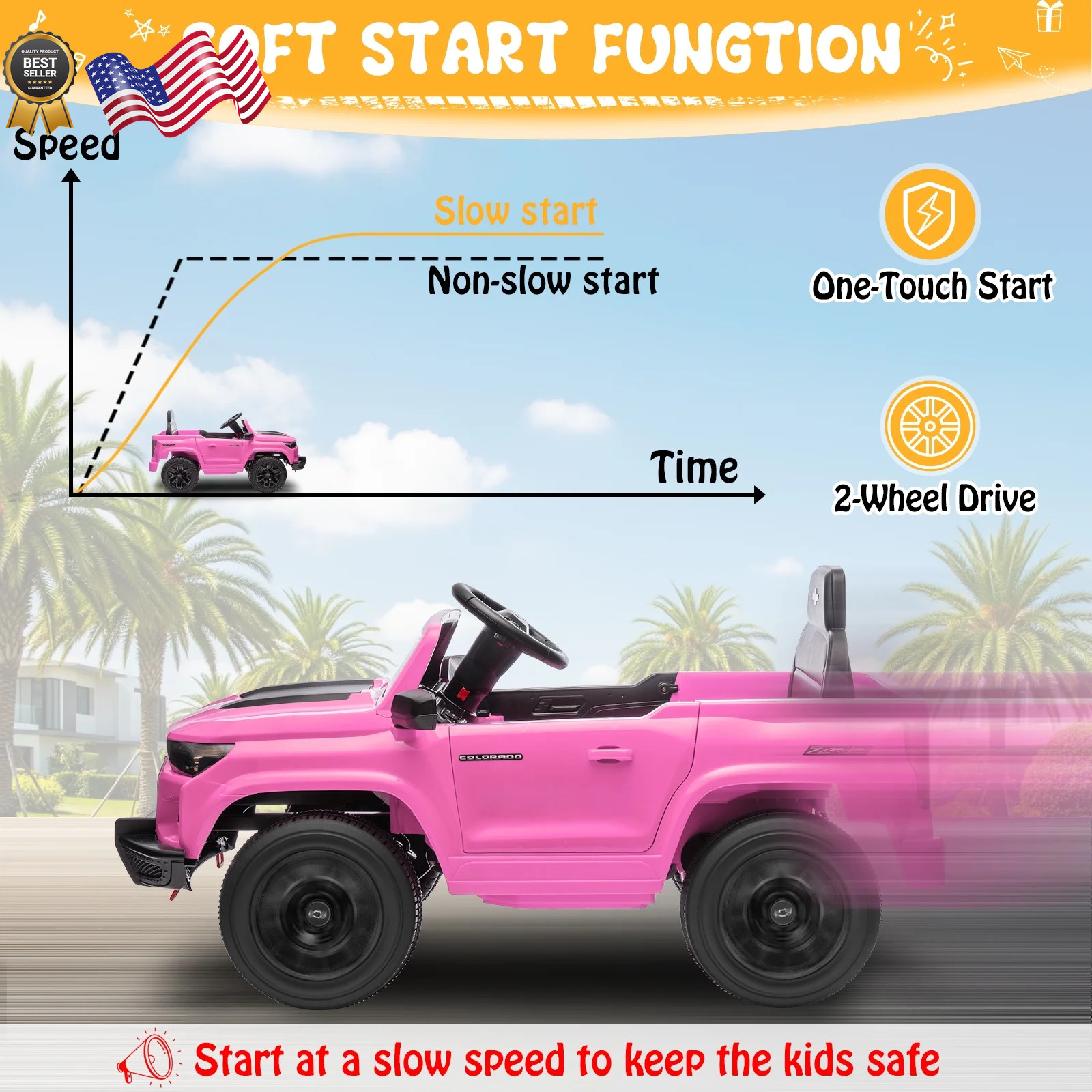 12V Licensed Chevrolet Colorado Electric Ride on Car Toy for Toddler Kid NEW