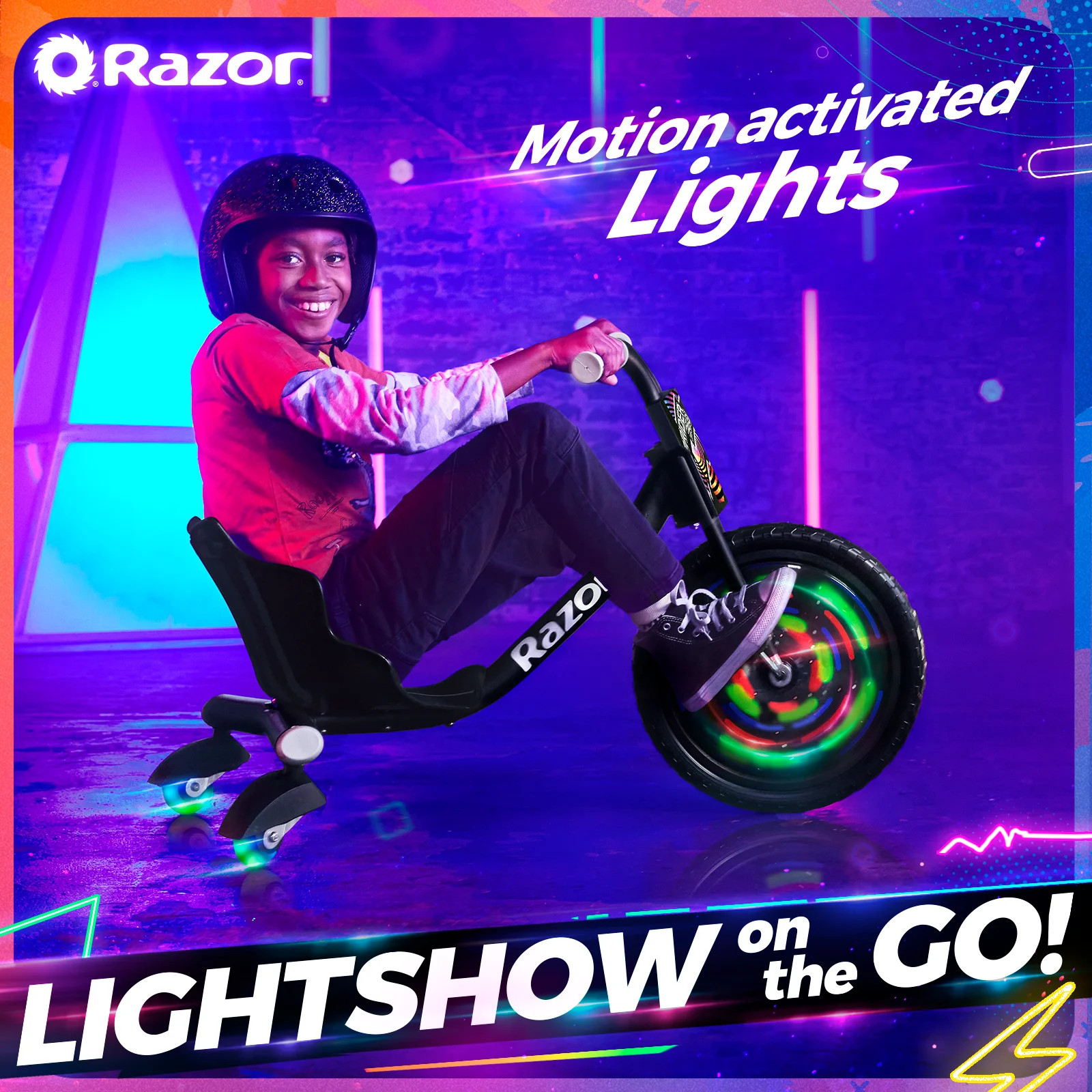 Kids Ride On Toy 3 Wheeled Drift Trike Bicycle LED Lights 360 Degree Spinning