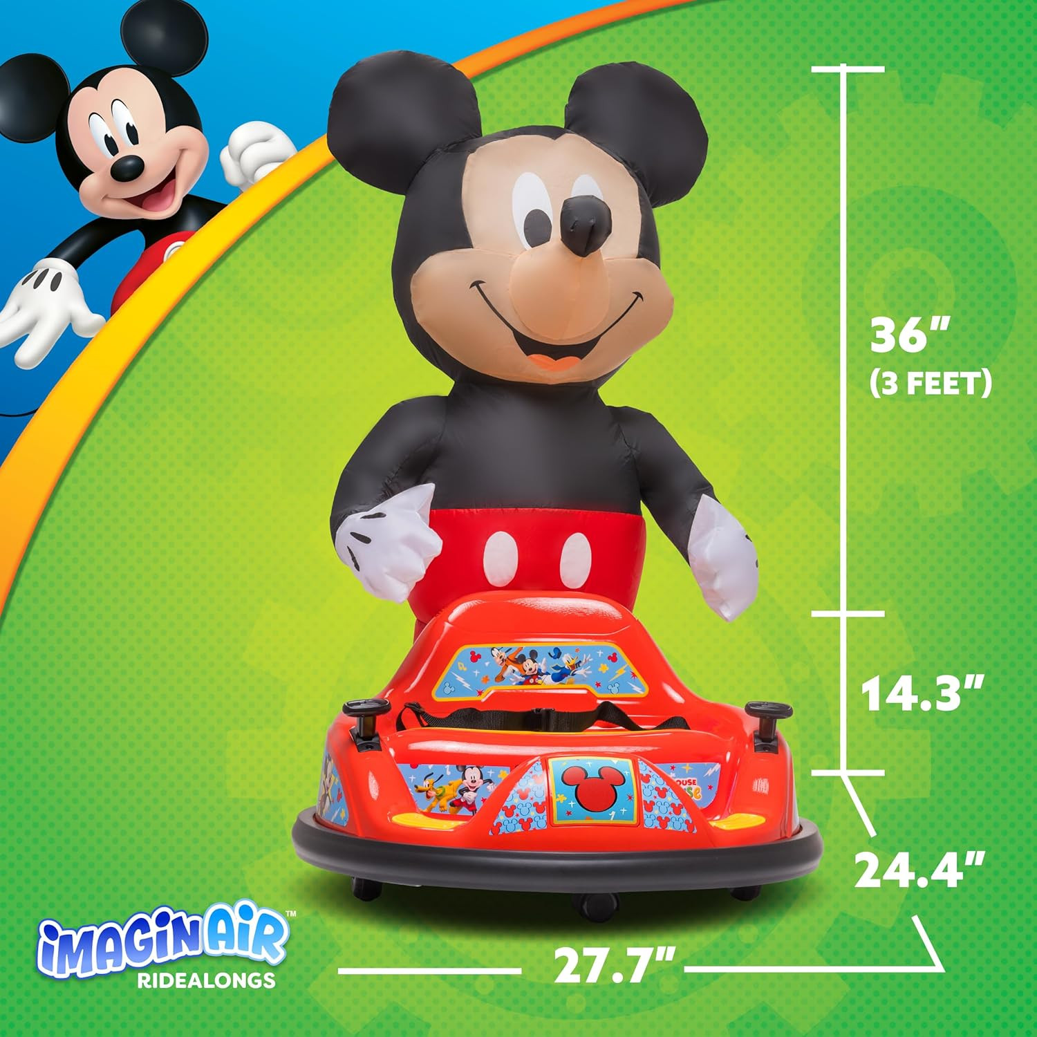 6V Mickey Mouse Toys Toddler Bumper Car – Ride on Toddler Toy, Kids Electric Bum