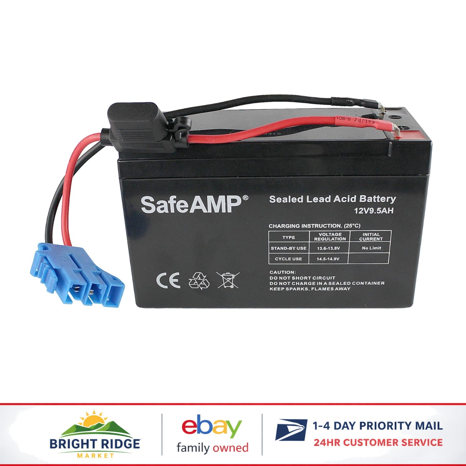 12V Rechargeable Battery for Electric Ride-On Toys, Compact Dimensions 5.9×2.5