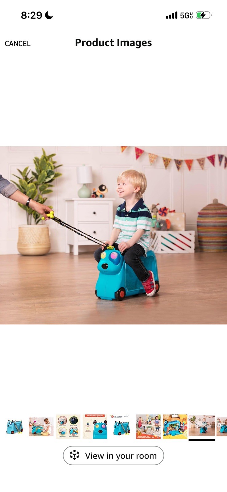 B. Toys Woofer On The Gogo Ride On Toy Carry On Toy Storage for Toddlers