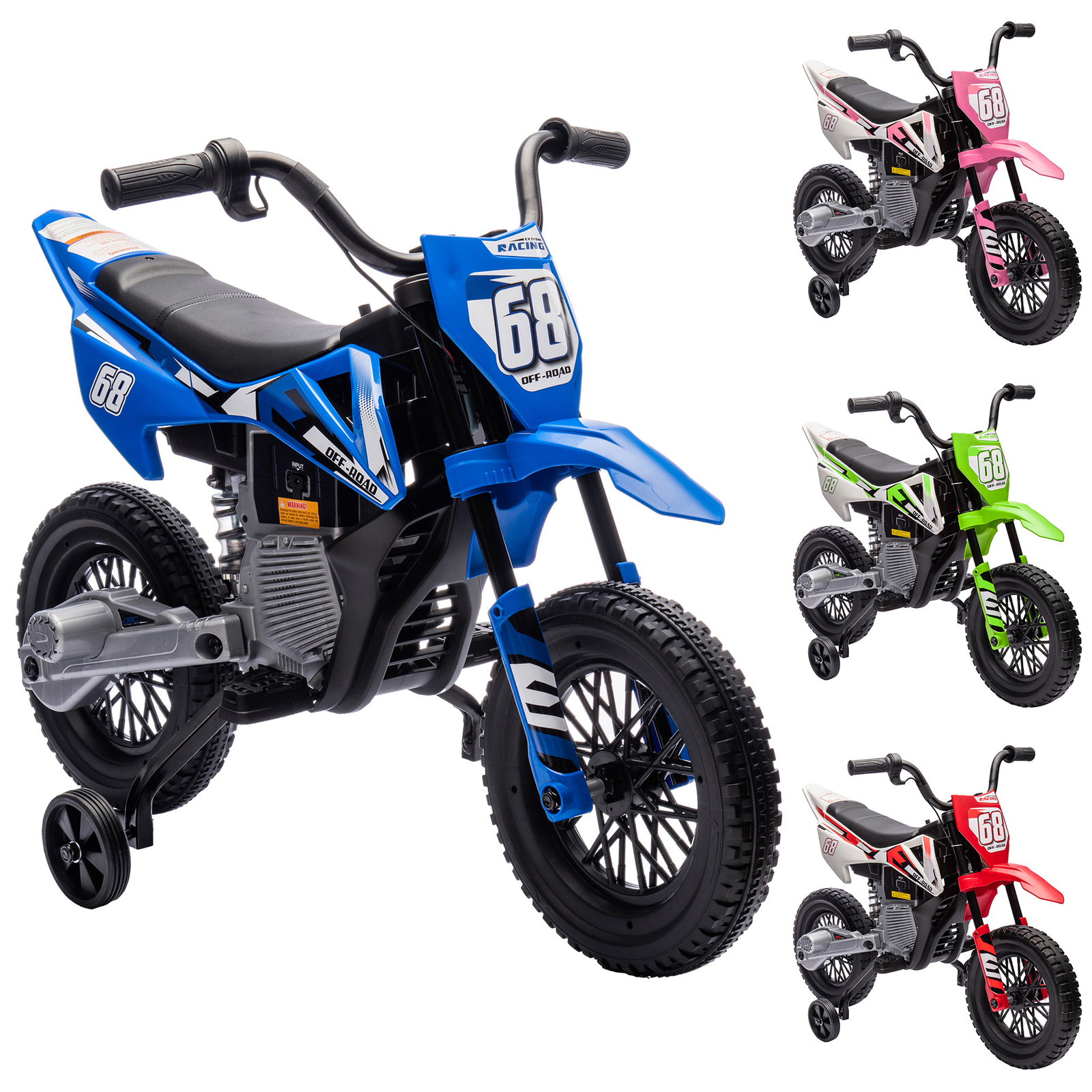 12V Kids Motorcycle W/ Twist Grip Throttle, Rear Suspension