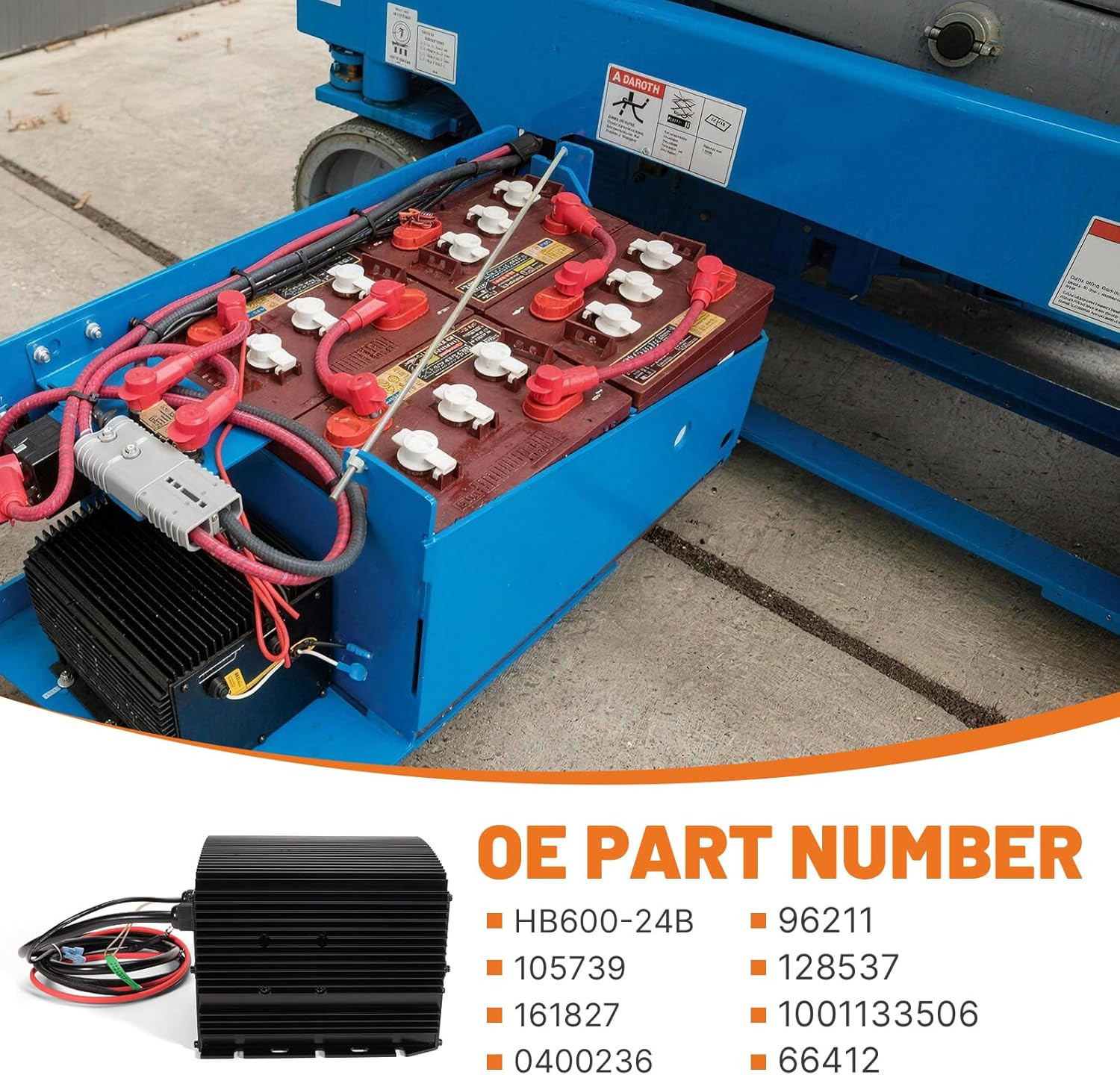 HB600-24B Scissor Lifts Charger 25 Amp 24 Volt Fits for Genie Skyjack JLG Slab S