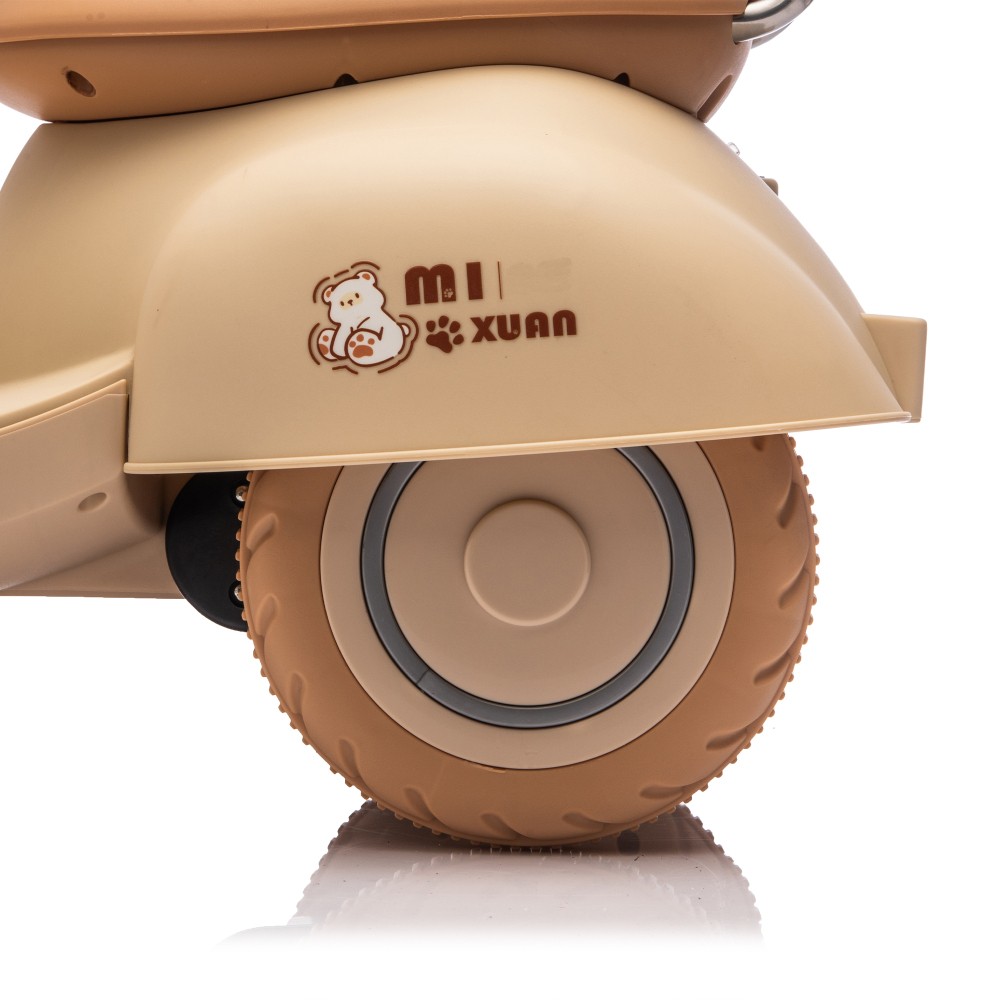 Kids Electric Motorcycle with Parent Control Three-Wheel Stable Wooden Handle