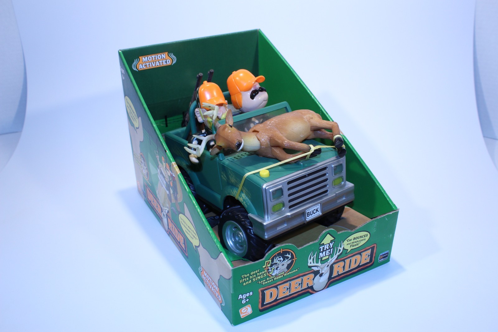Gemmy Deer Ride Motion Activated Singing Buck Works Except Bouncing New Batt.
