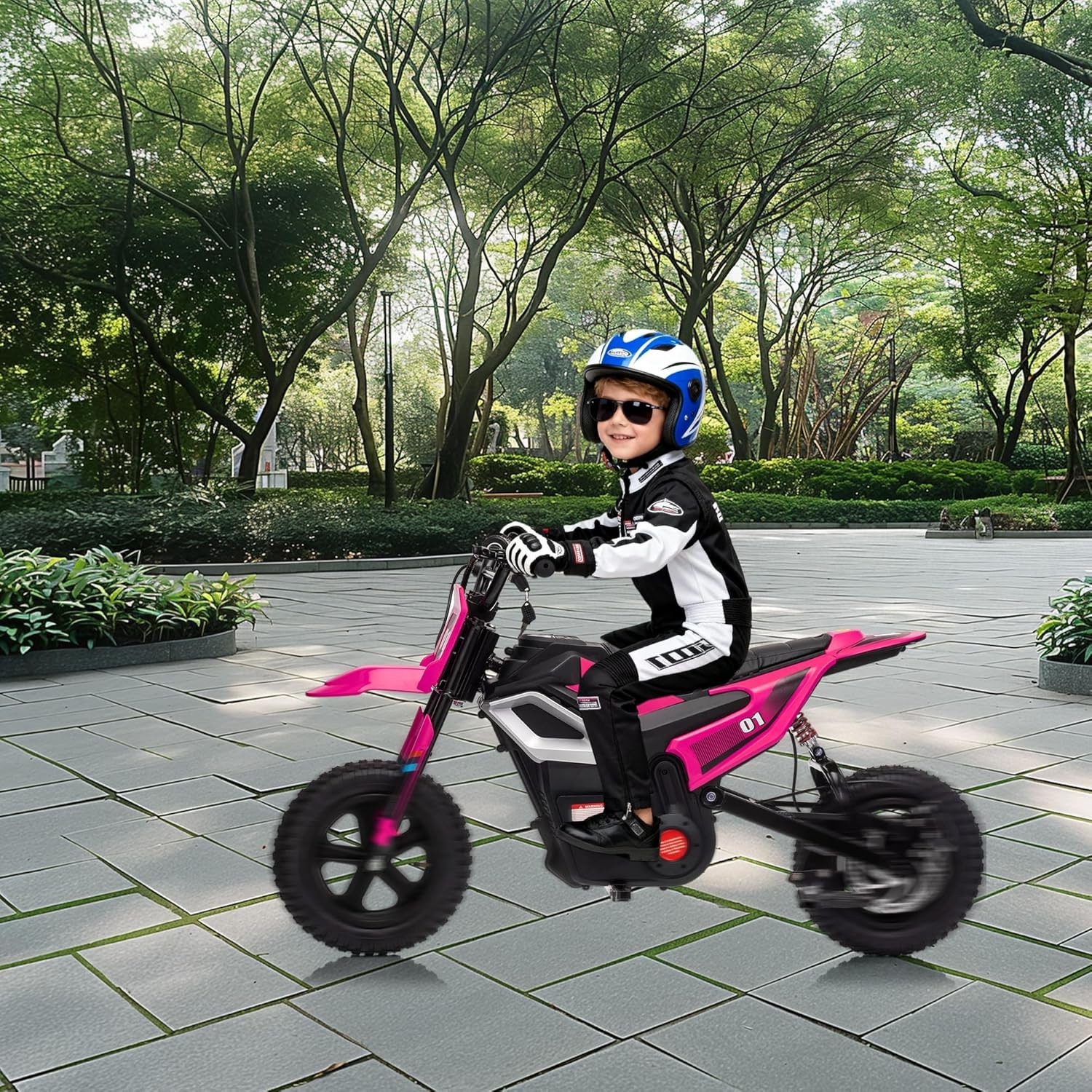 24v Ride on Motorcycle for Kids 350w Mini Dirt Bike 14 MPH Rose