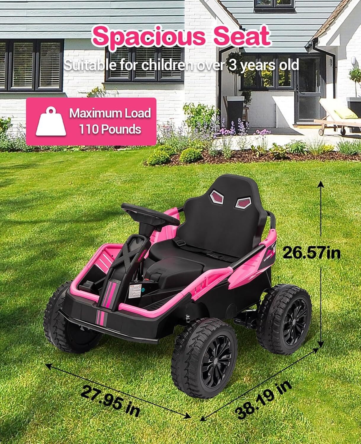 24V Ride On Toys 4WD Power 200W Motors Kids Electric UTV Car with Parent Control