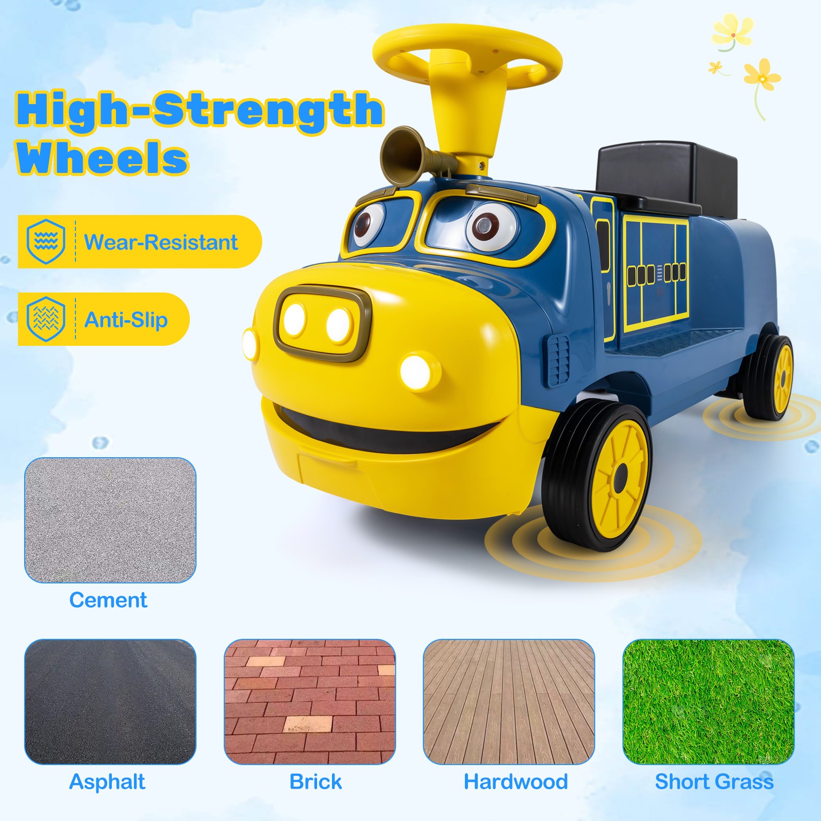 2-Seater Ride on Train,Licensed Chuggington Electric Vehicle w/Adjustable Seat