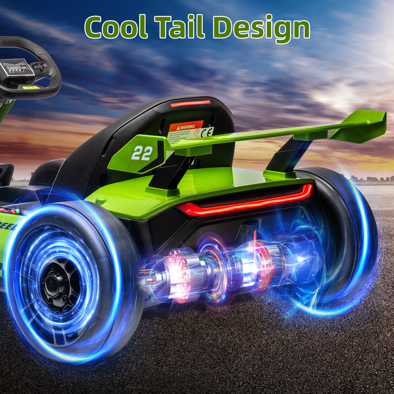24V Ride on Go Kart 8MPH High Speeds Drifting Car Toys Gift for Kids 6-12 Years