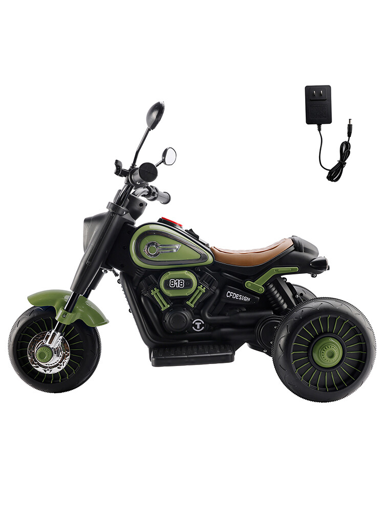 3Wheel 6V Kid Ride On Motorcycle Electric Toy With Colorful Light Music Green E0