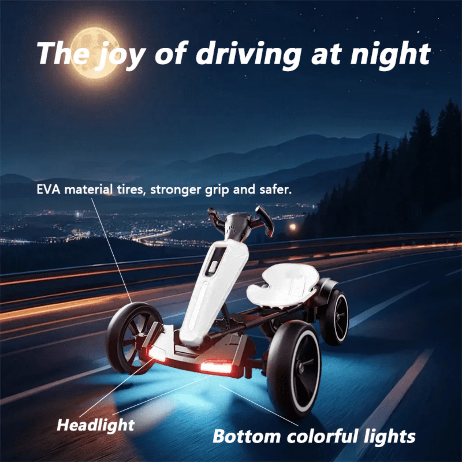 12V Electric Pedal Go Kart Ride on Toy for Kids 3-8 Years 400W*2 Motors 5 MPH