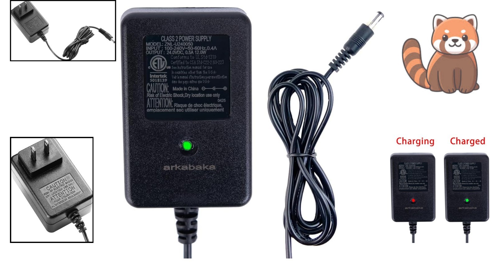 24 Volt Charger for Ride-On Toys – Lightweight, Safe with Simple Plug-In Design