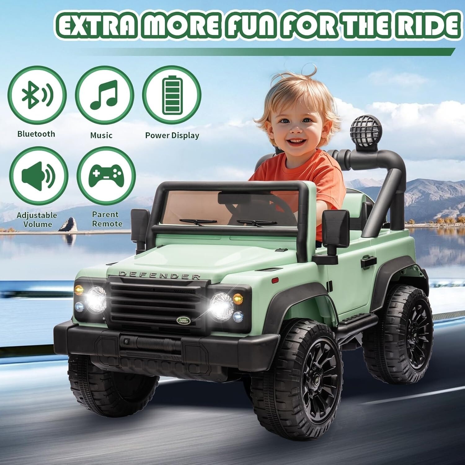 Licensed Land Rover Defender 24V Ride on Car for Kids Electric Truck with Remote