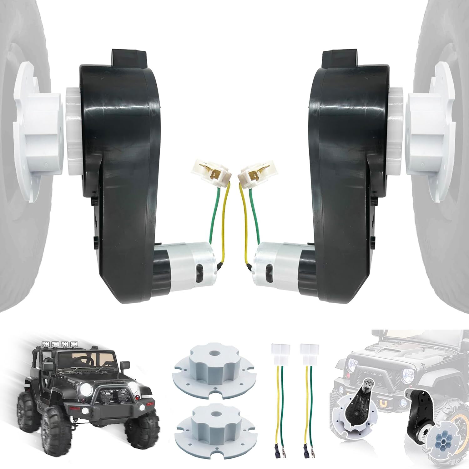 2PCS 12V RS550 High-Speed Gearbox (40000RPM) for Kids’ Ride-On Cars, Power Wheel