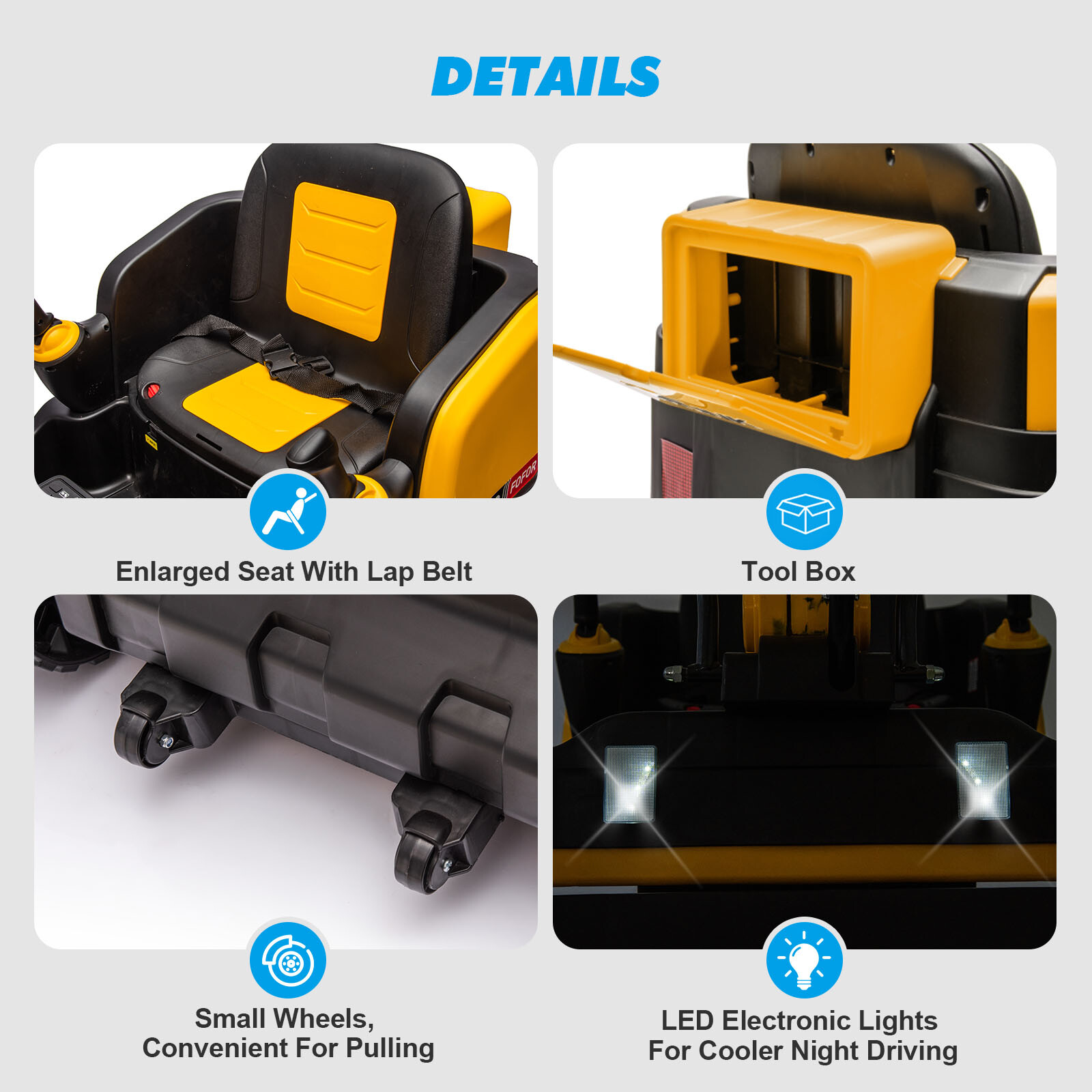 2IN1 12V 360° Kids Yellow Ride on Traxcavator Excavator Toys with RC