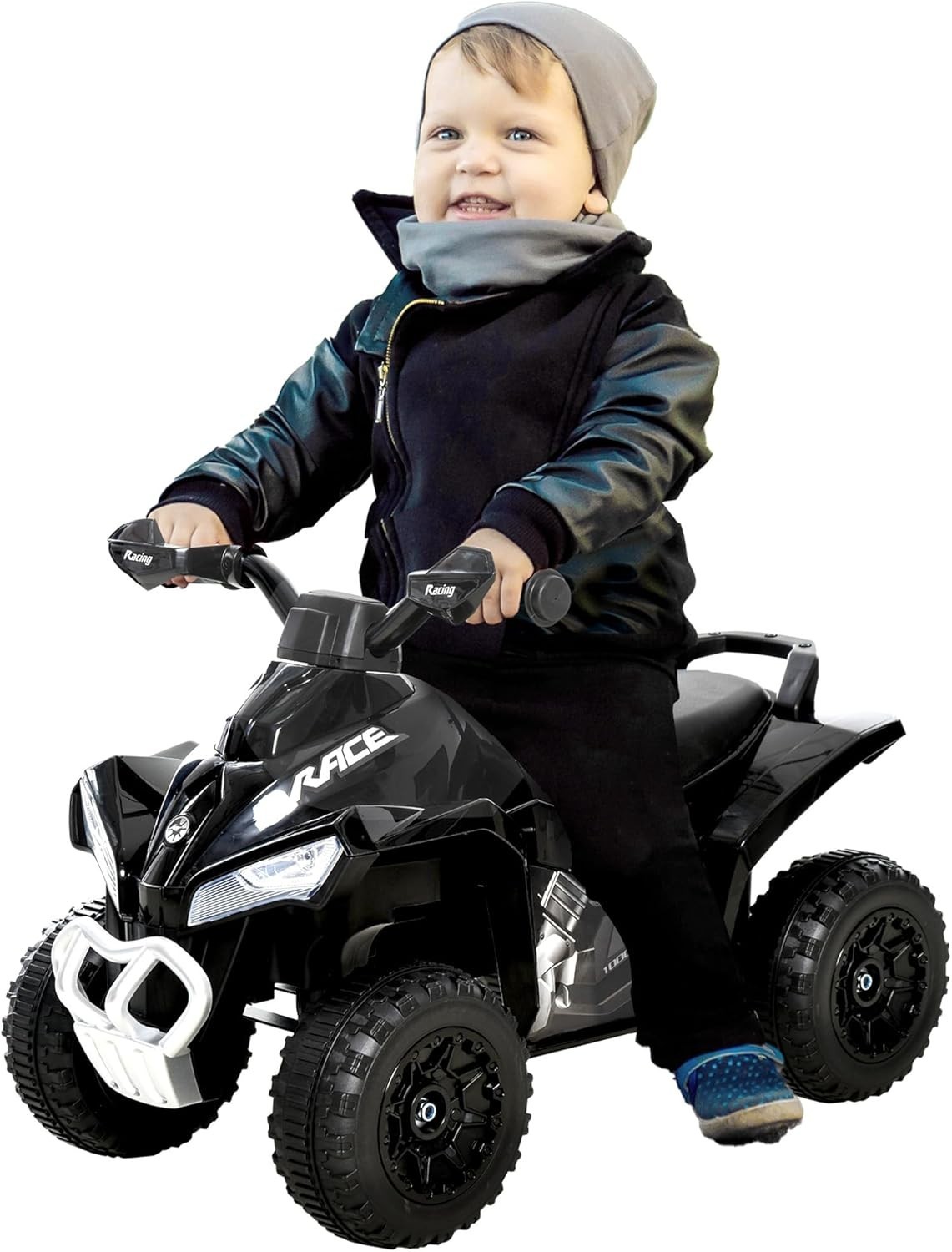 Push Ride On Car Kids Sliding Foot-to-Floor Black Music Lights Ages 1.5-3