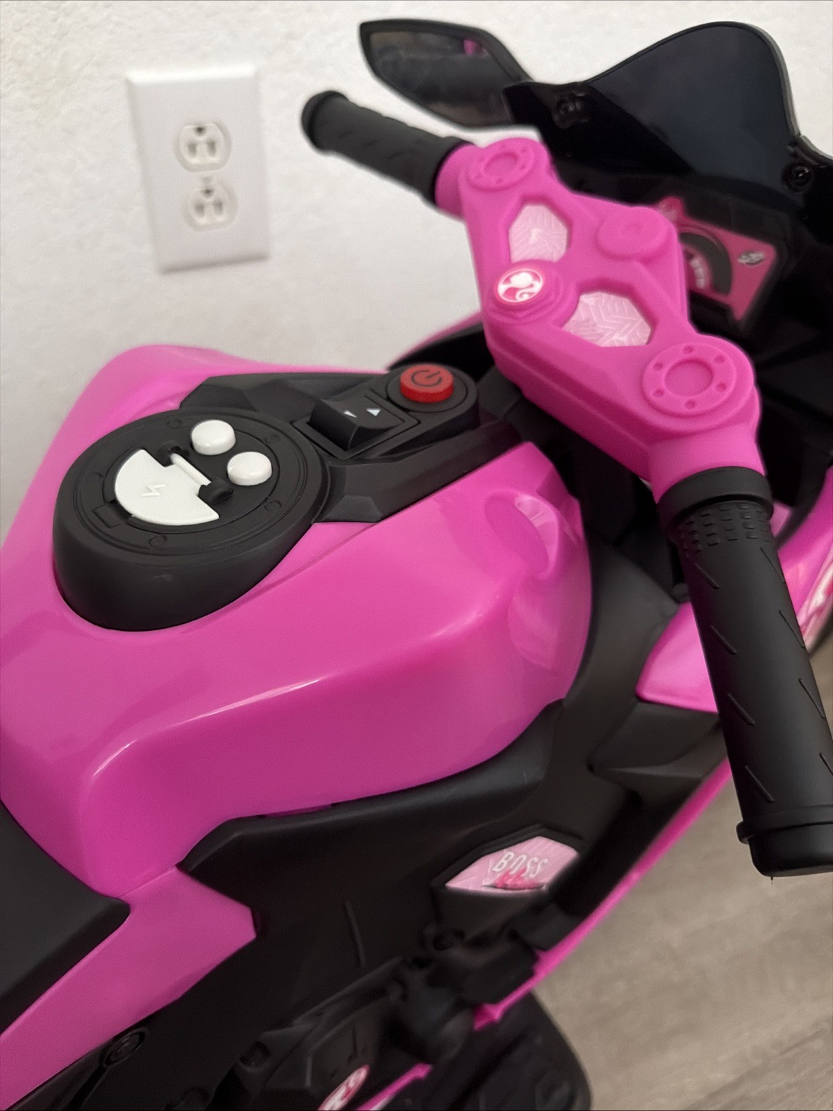 6V Barbie Motorcycle Ride on, Max 1 mph, for Kids Ages 3+ Years, by Flybar
