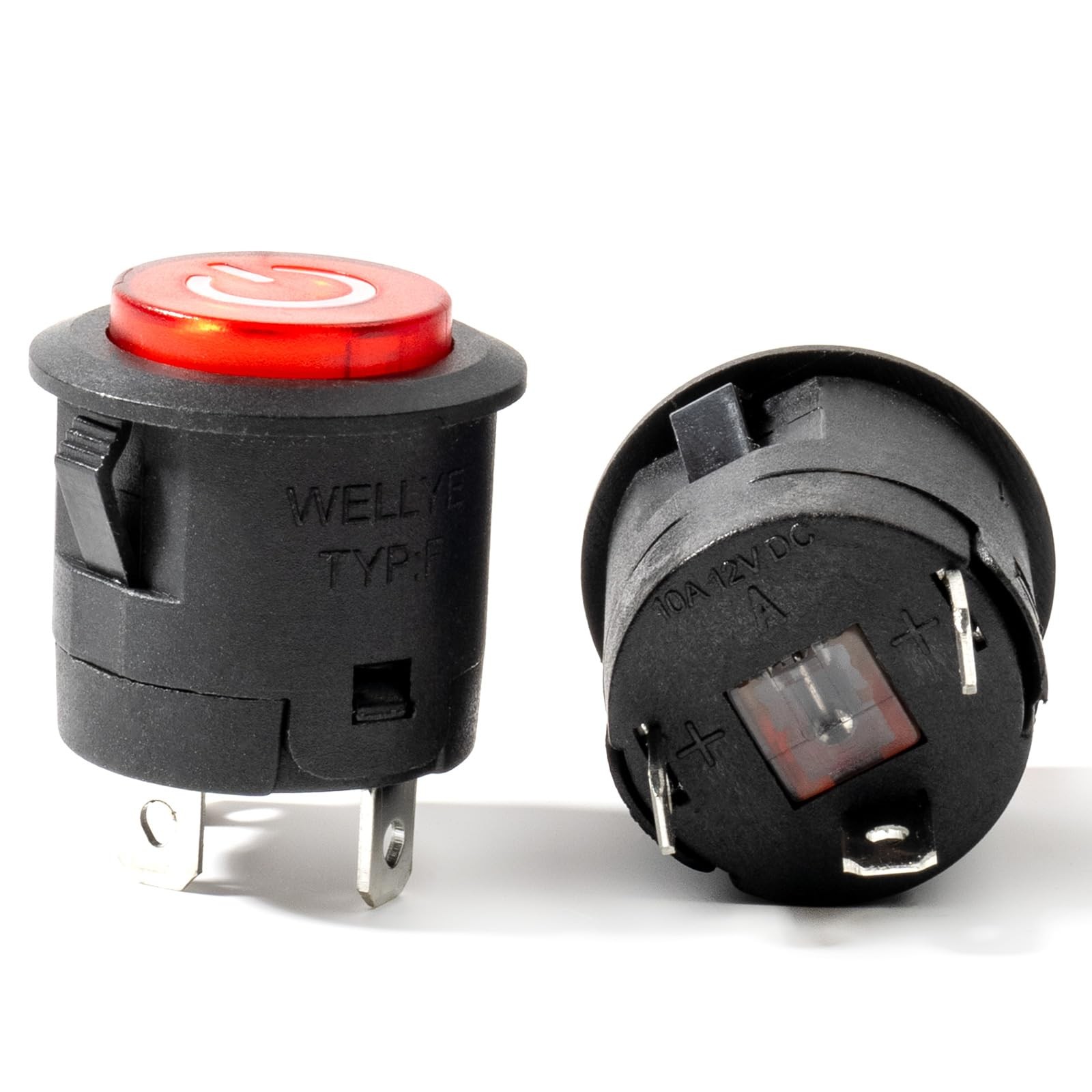 2pcs WEELYE 6V 12V Bumper Cars Push Button Red Circle Power Start Switch for …