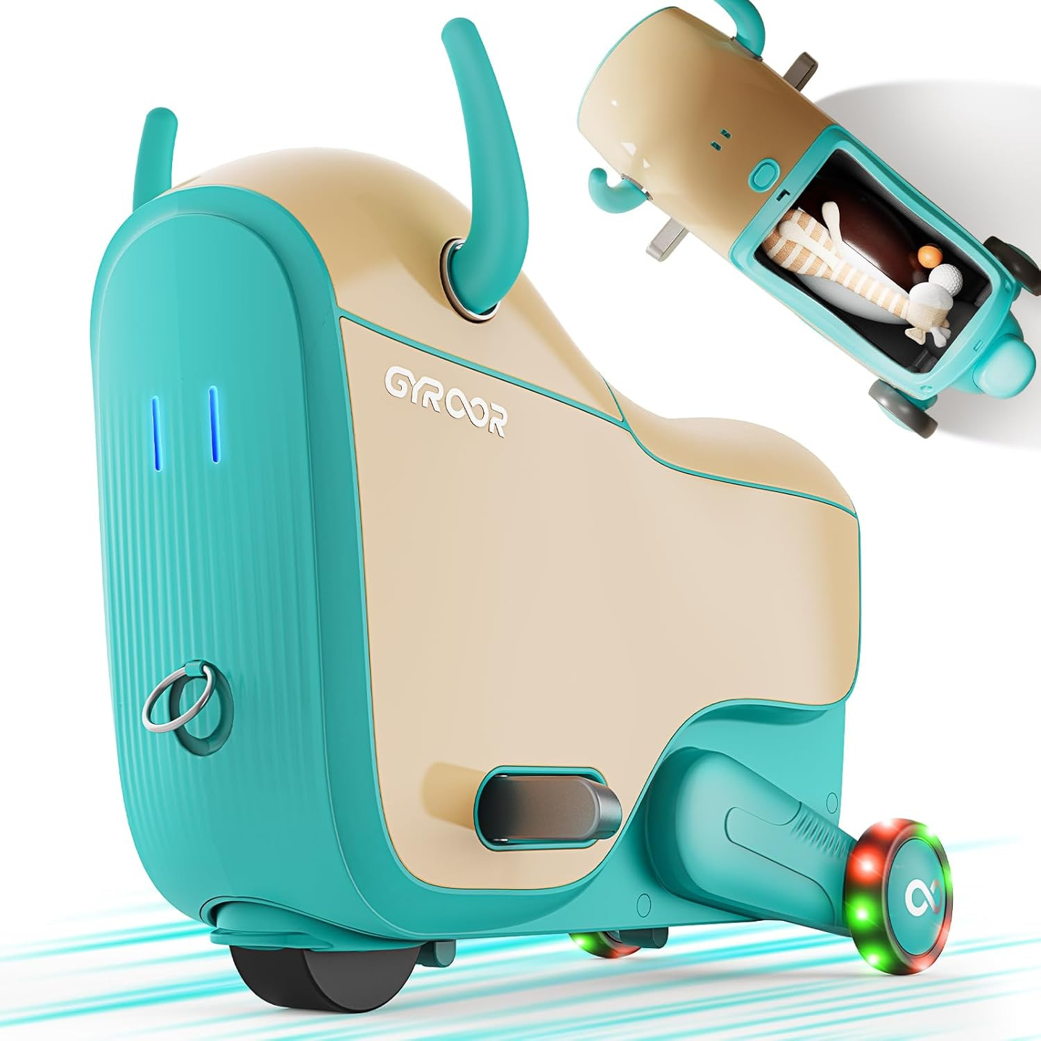 GNU Kids Electric Ride-On Car with Flashing Wheels, Adjustable Speeds and 14L St