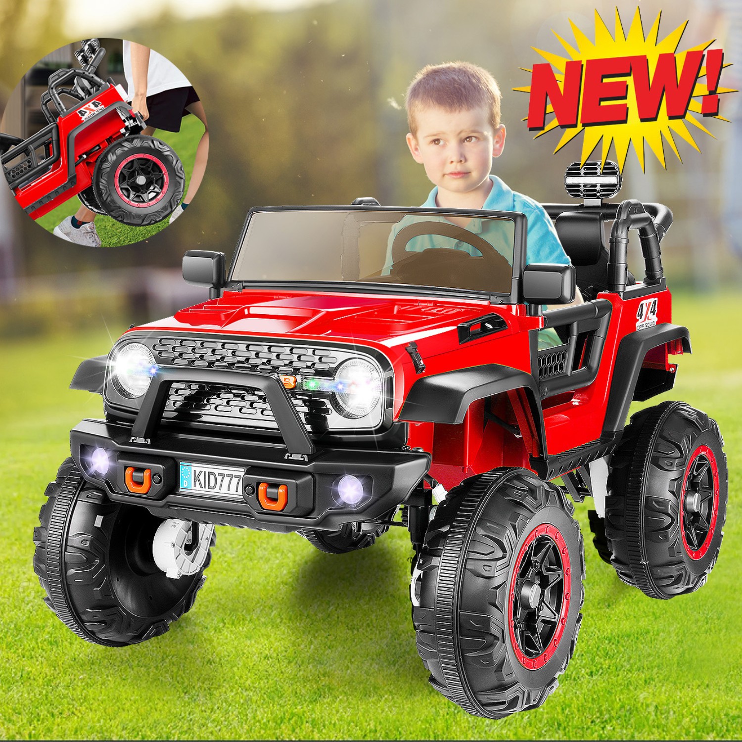 24V Kids Ride on Car,Electric Truck 400W Motor 3 Speed 4×4 Powerful Engine Gift