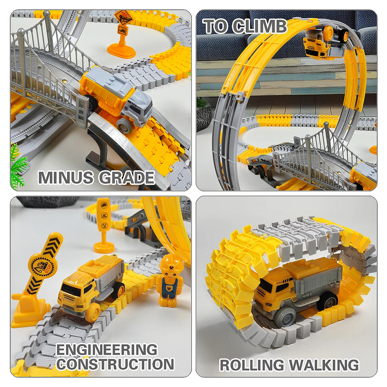 Track Car Train Toys Children Electric Track Toy Car Engineering Car Kids Educat